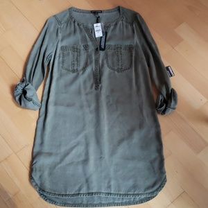 NWT - Express Green Distressed Dress